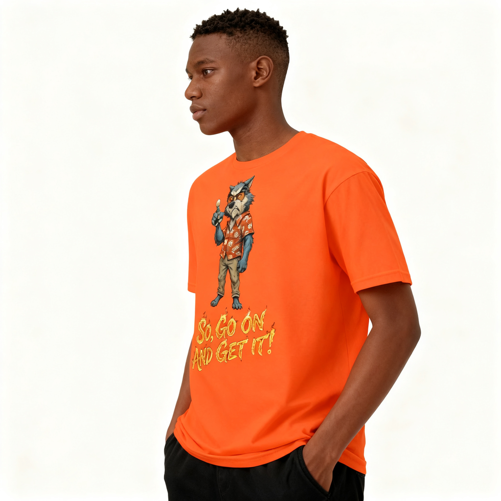Burning Arrow Wolf Graphic Tee - Men's Premium Cotton Shirt