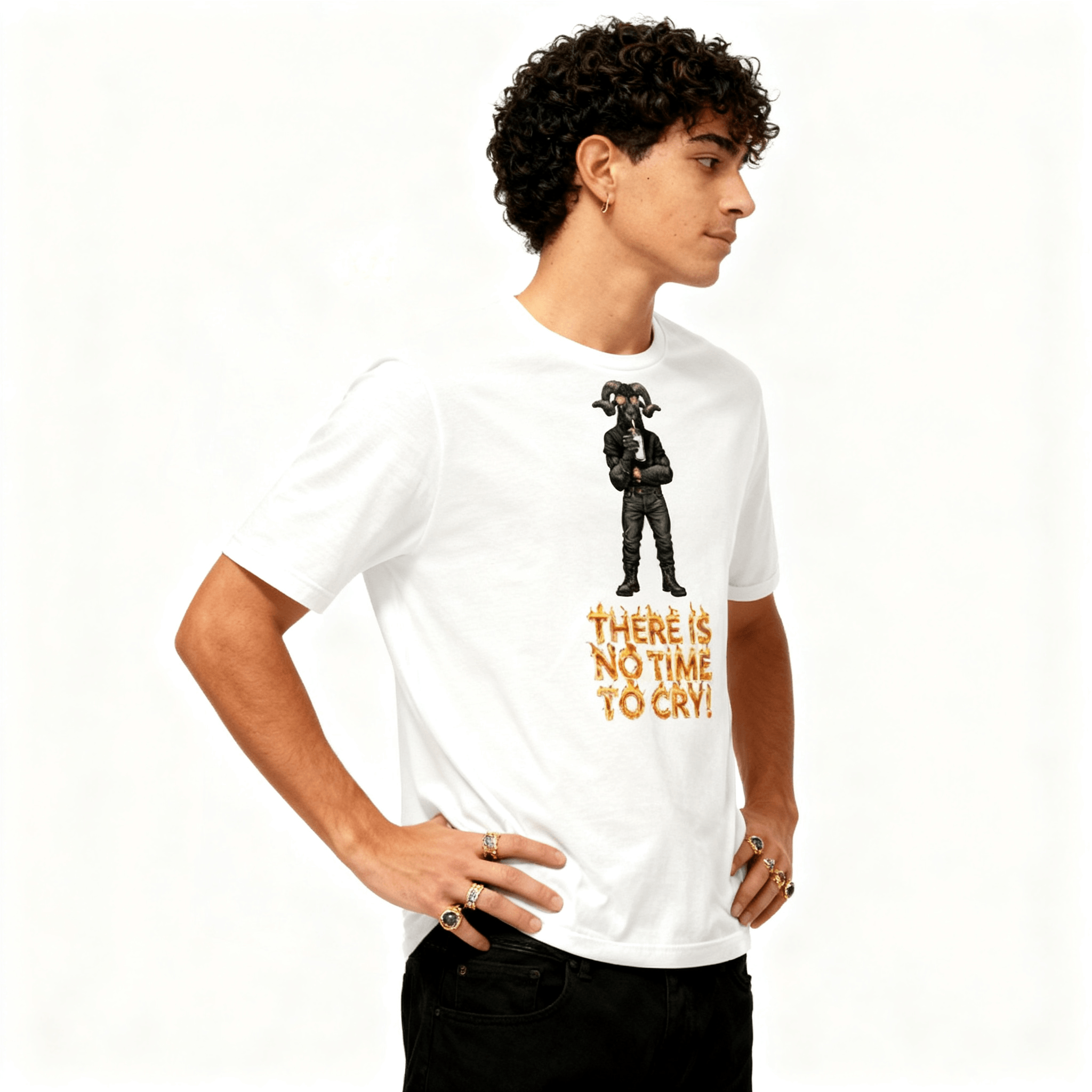 Burning Arrow Ram Graphic Tee - Men's Premium Cotton Shirt