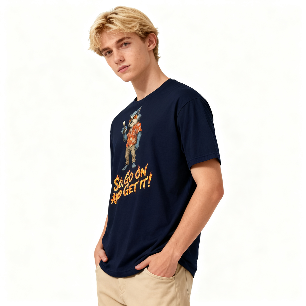 Burning Arrow Wolf Graphic Tee - Men's Premium Cotton Shirt