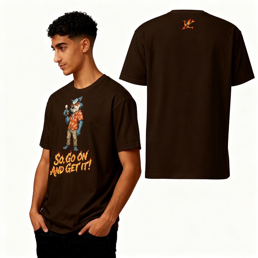 Burning Arrow Wolf Graphic Tee - Men's Premium Cotton Shirt