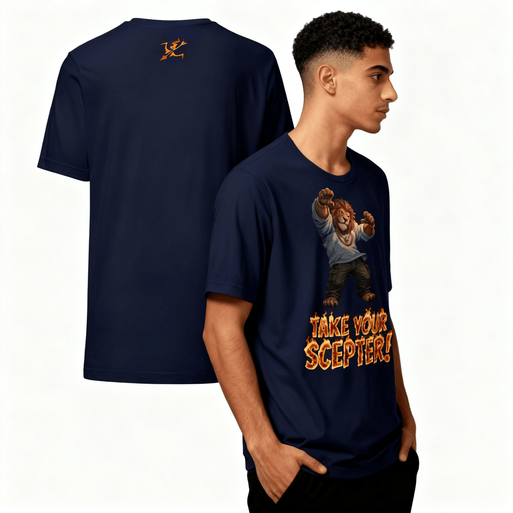 Burning Arrow Lion Graphic Tee - Men's Premium Cotton Shirt