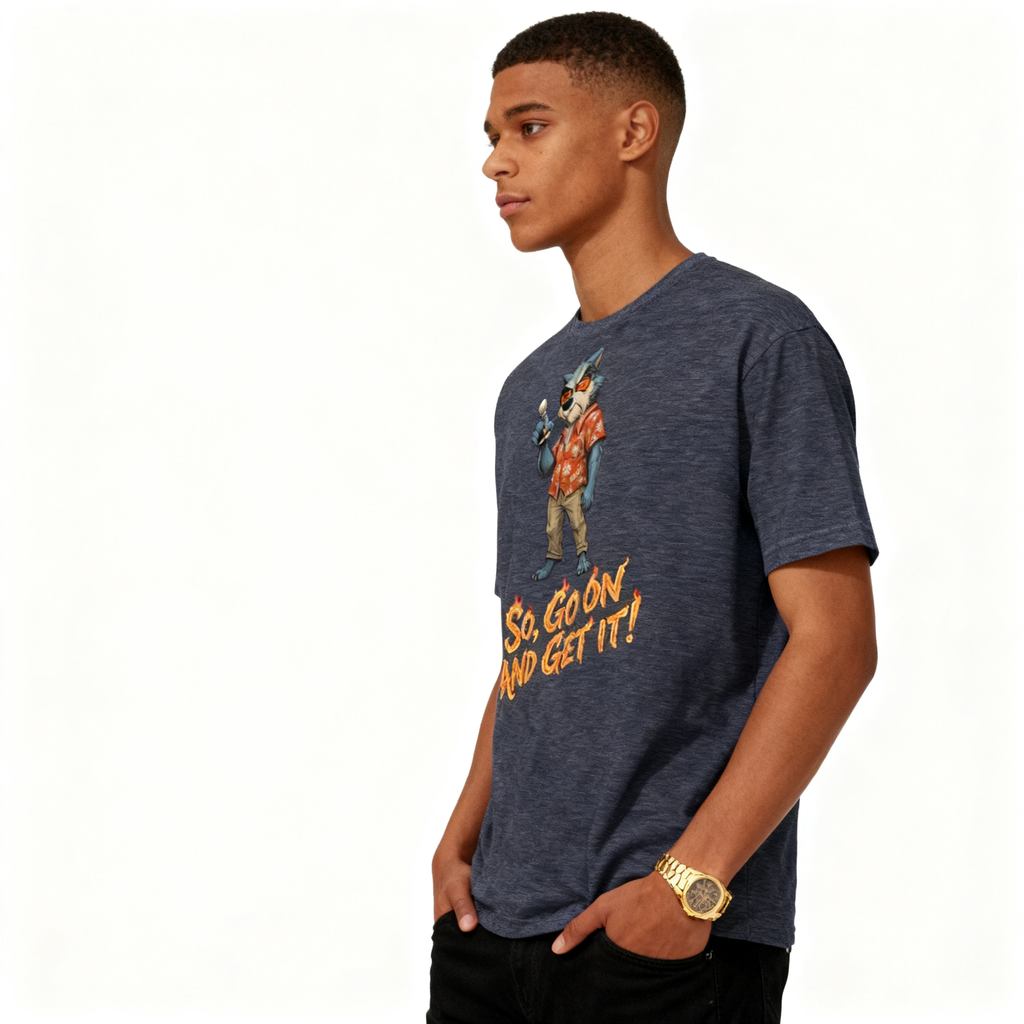 Burning Arrow Wolf Graphic Tee - Men's Premium Cotton Shirt