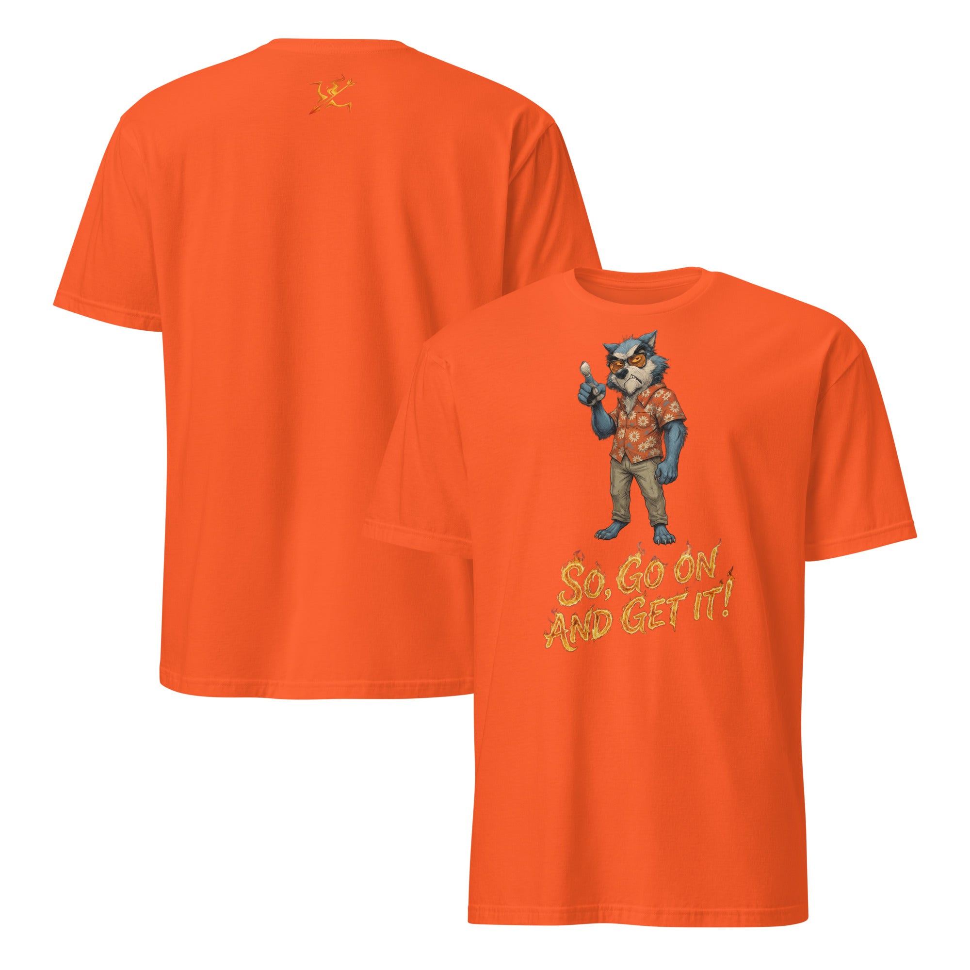 Burning Arrow Wolf Graphic Tee - Men's Premium Cotton Shirt